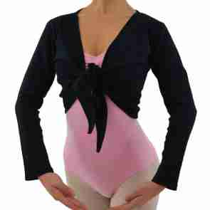 Alista Dancer Basics  Alista Tie Up Cardigan Zwart balletvest voor dames 7/8 mouw Katoen Florence